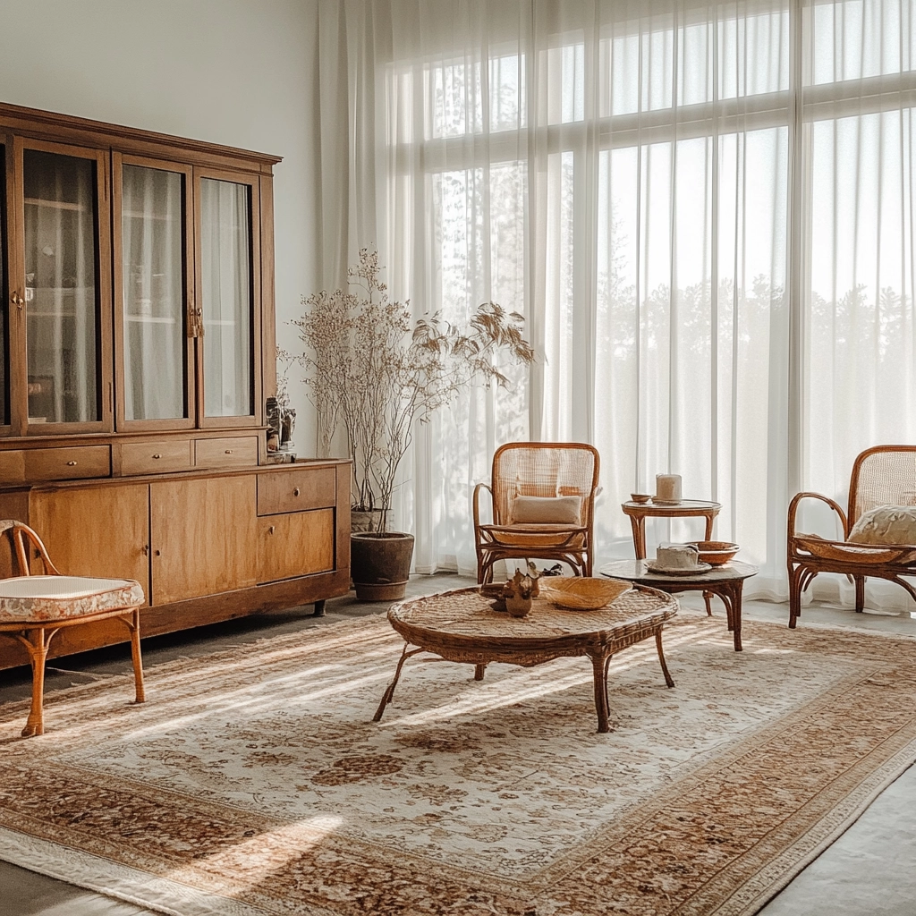 vintage carpet living room 3