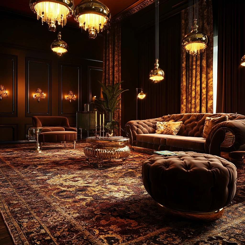 vintage carpet living room 30