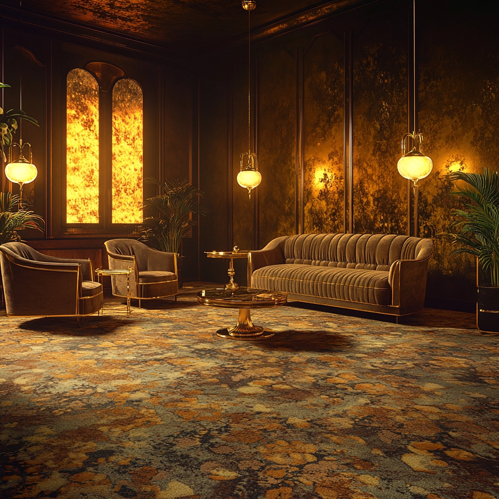 vintage carpet living room 32