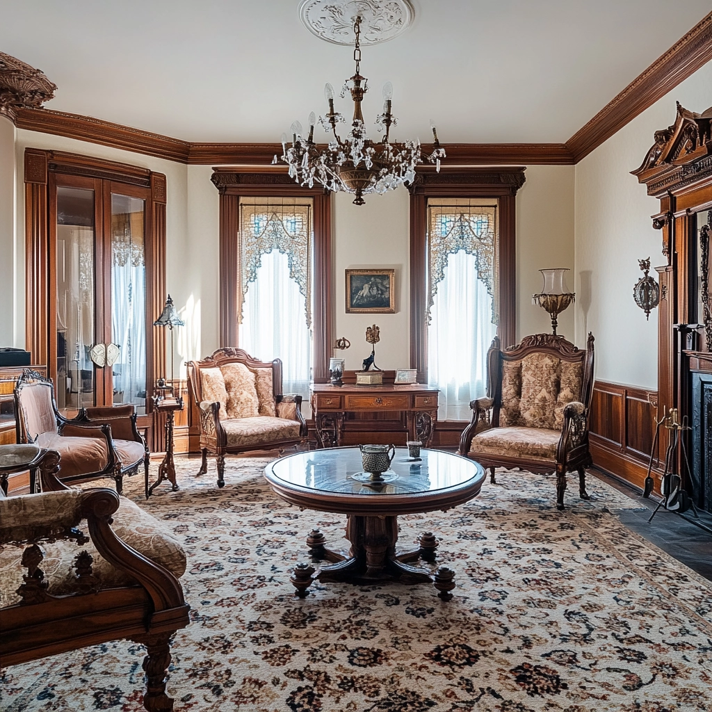 vintage carpet living room 35