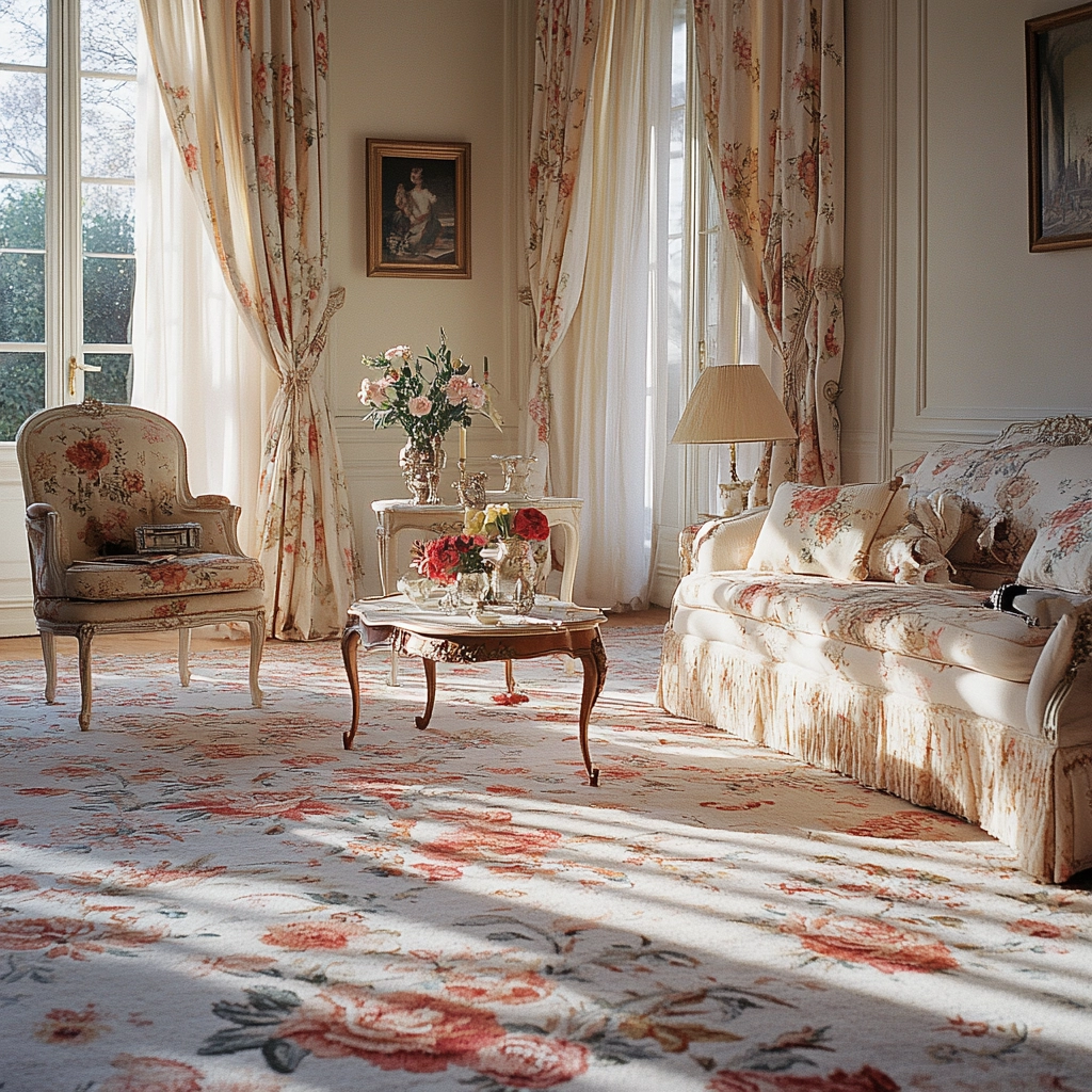 vintage carpet living room 42
