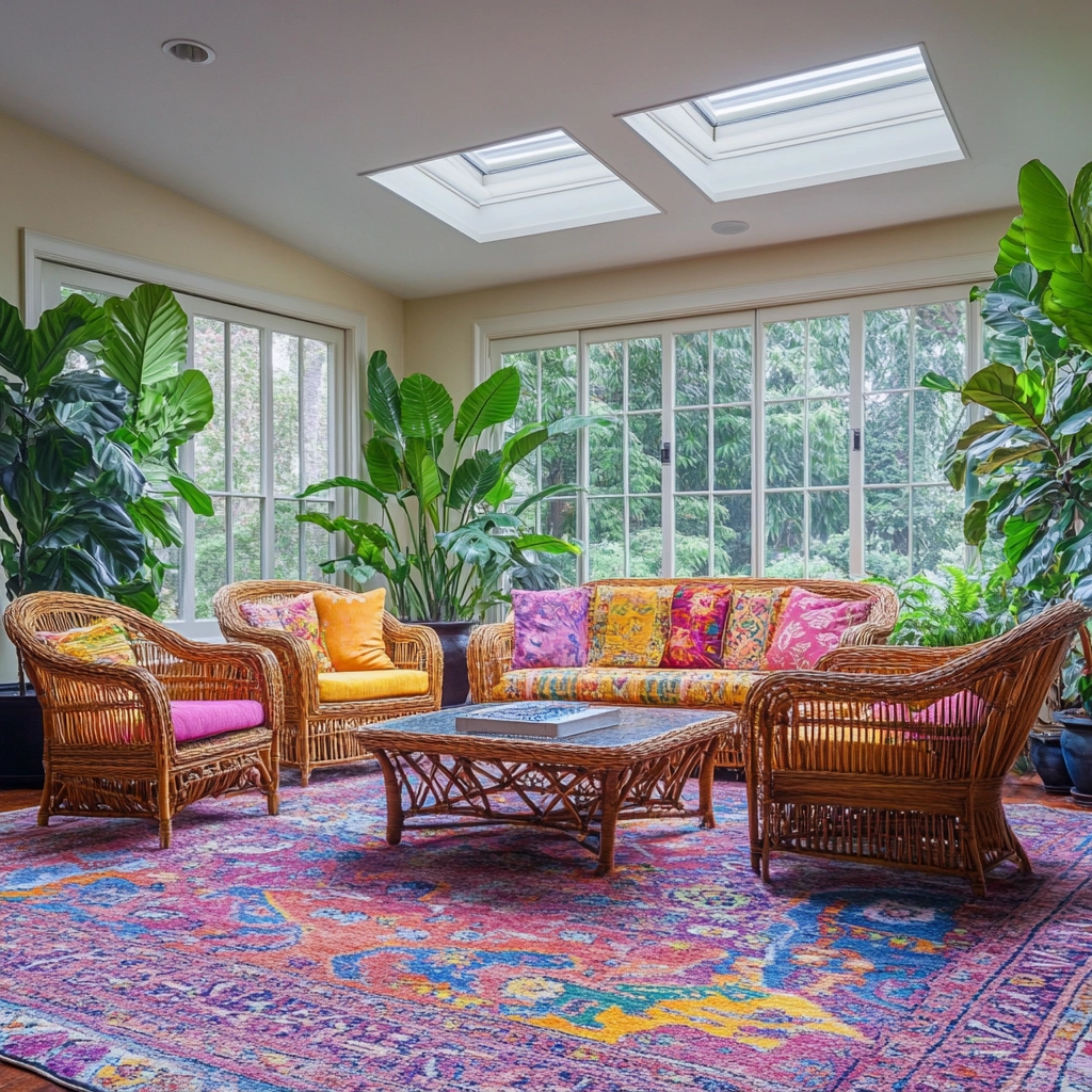 vintage carpet living room 48