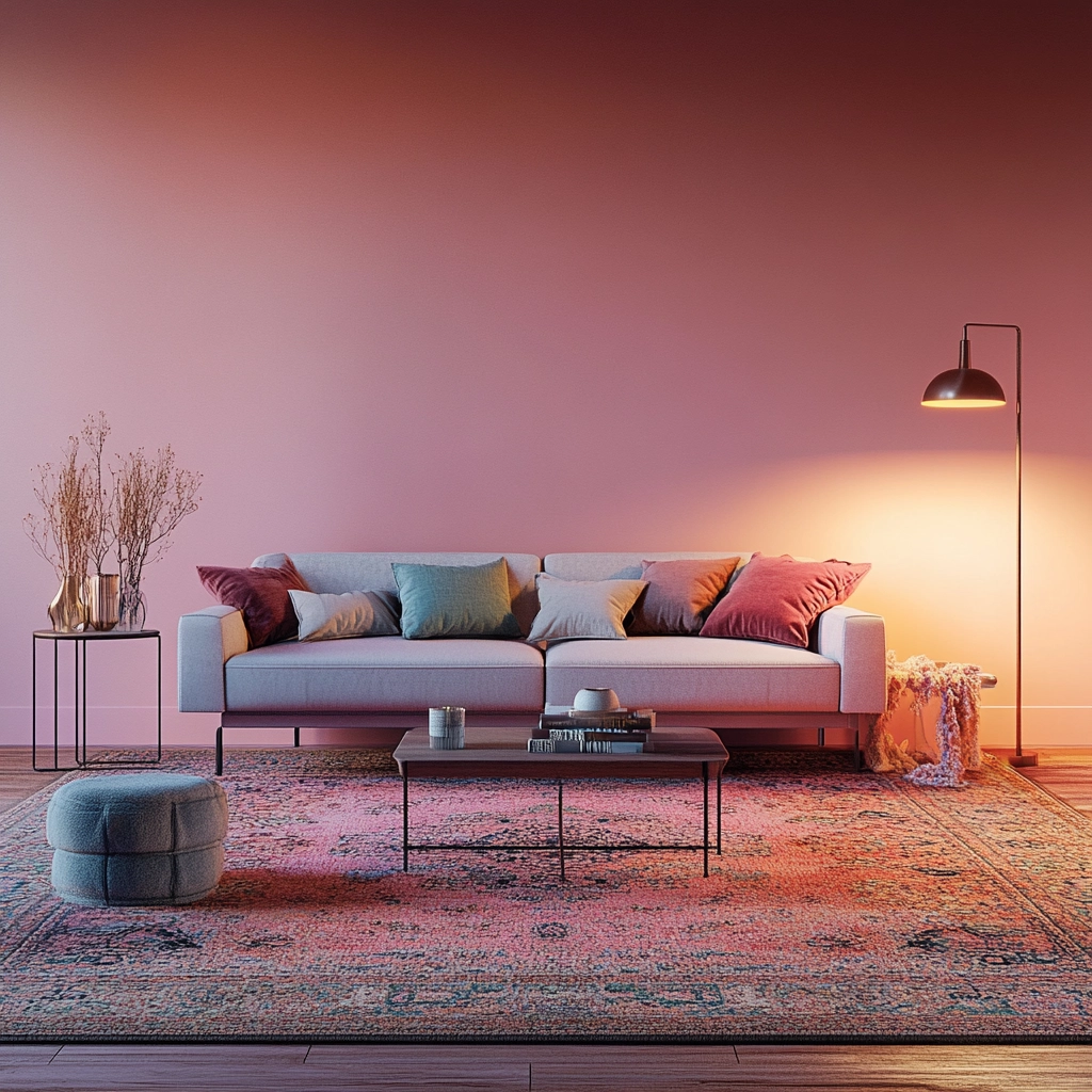 vintage carpet living room 5