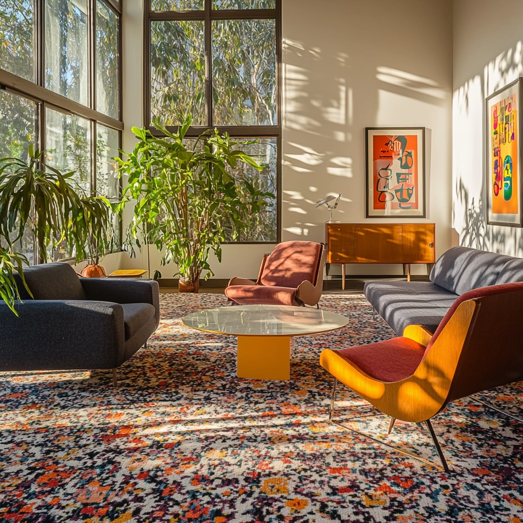 vintage carpet living room 51