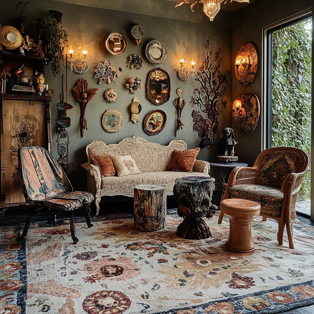 vintage carpet living room 55