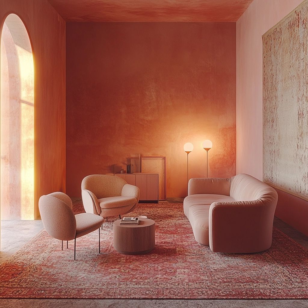 vintage carpet living room 6