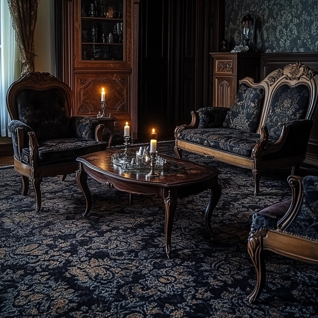 vintage carpet living room 61