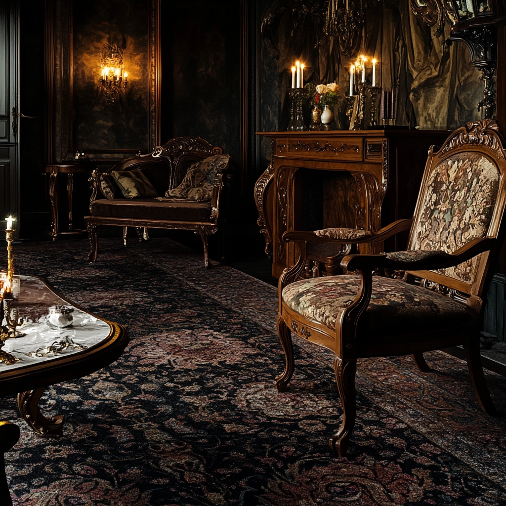 vintage carpet living room 62