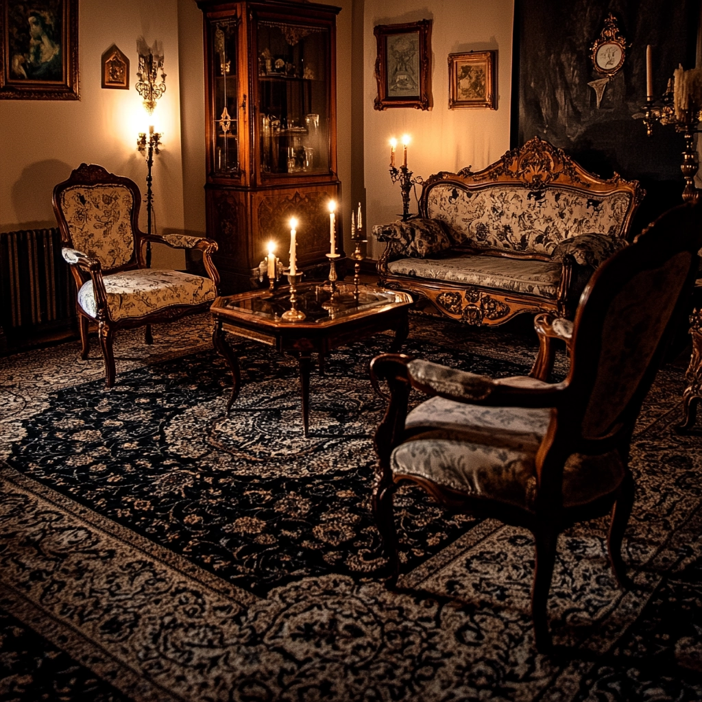 vintage carpet living room 64