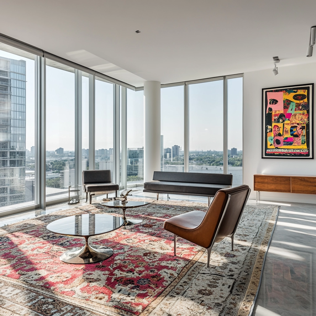 vintage carpet living room 68