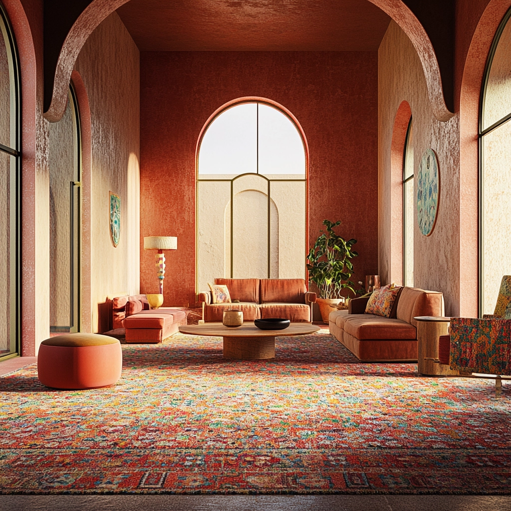 vintage carpet living room 69