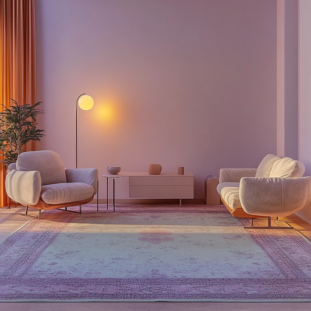 vintage carpet living room 7
