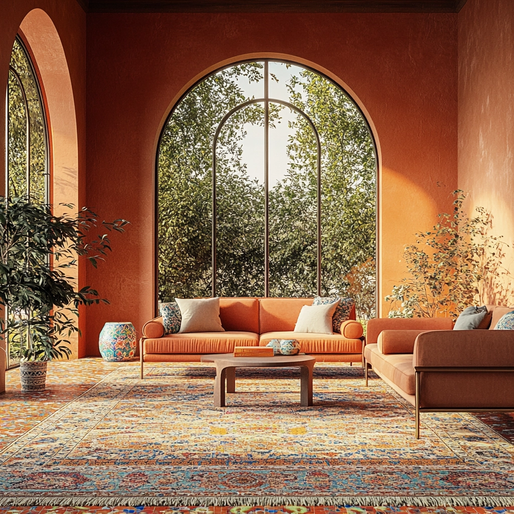 vintage carpet living room 71