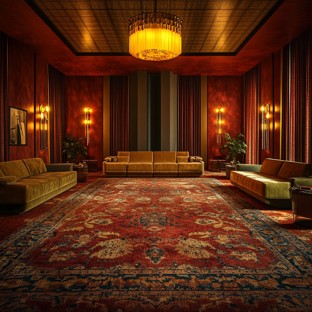 vintage carpet living room 73