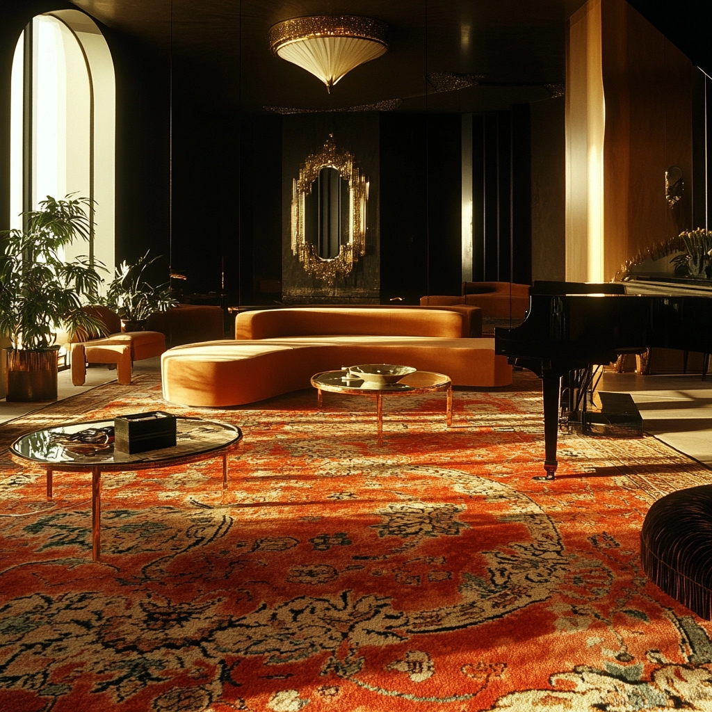 vintage carpet living room 74