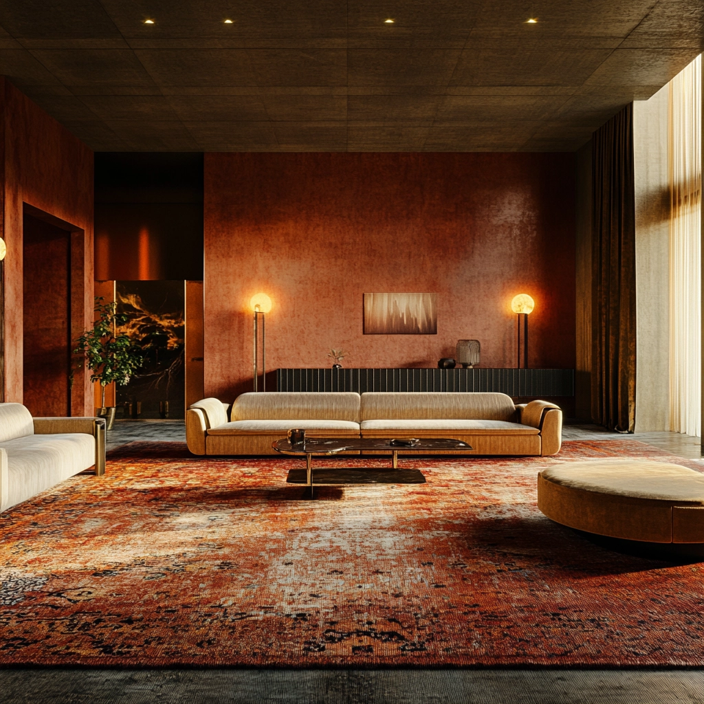 vintage carpet living room 75
