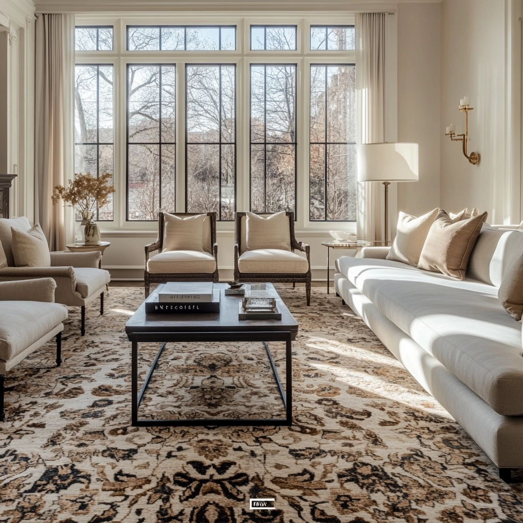 vintage carpet living room 77