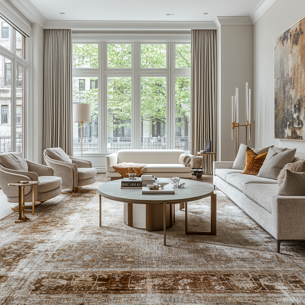 vintage carpet living room 78