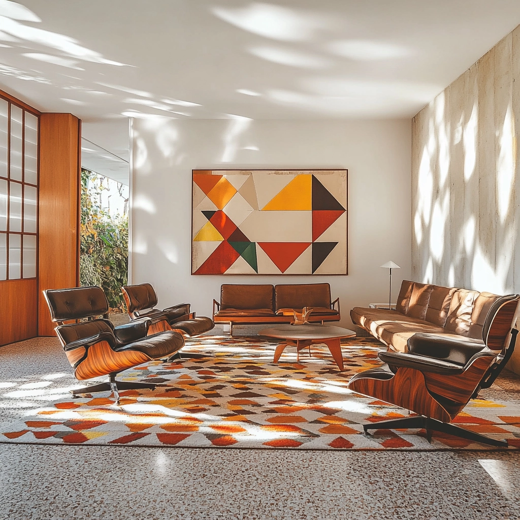 vintage carpet living room 9