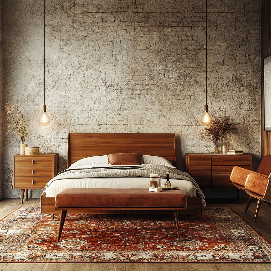 vintage rug bedroom 10