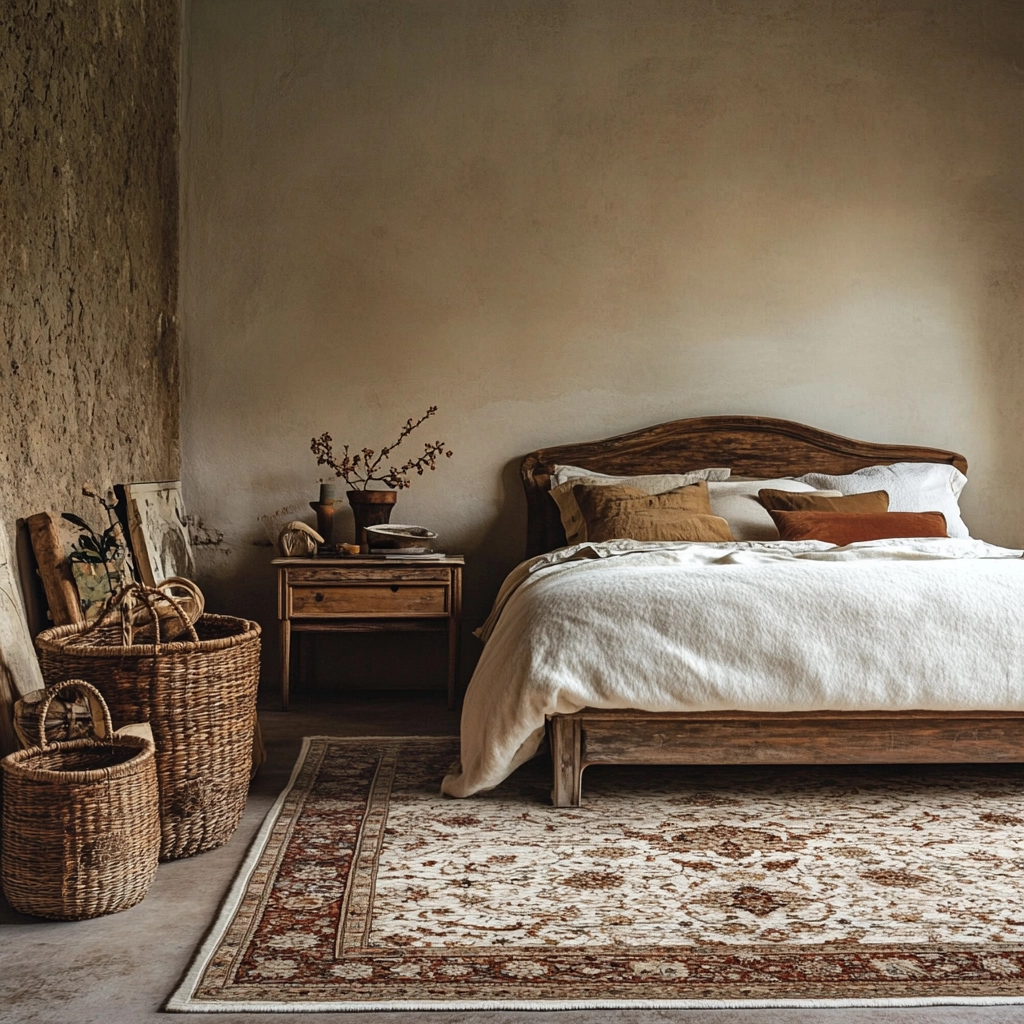 vintage rug bedroom 23