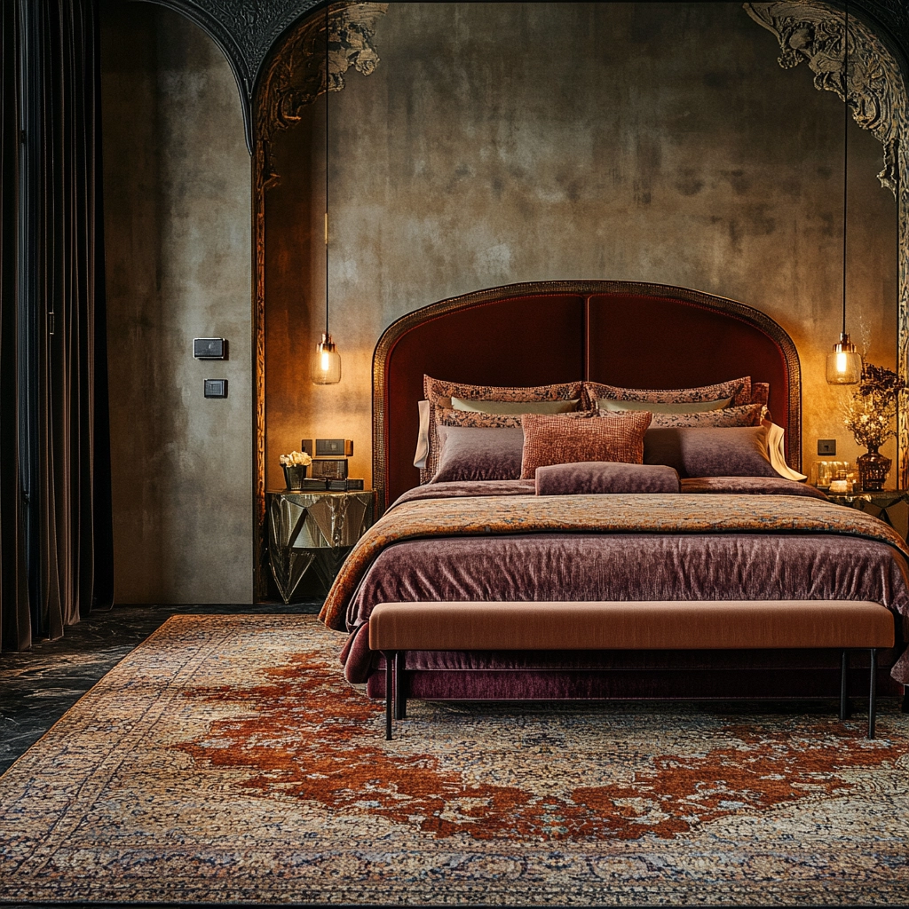 vintage rug bedroom 31