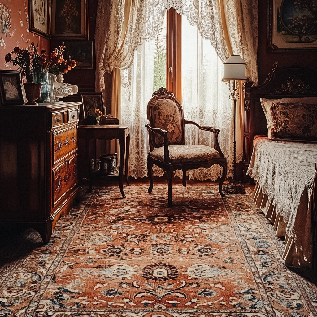 vintage rug bedroom 35