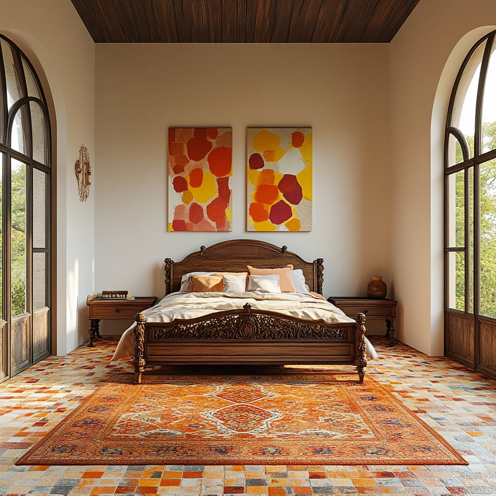 vintage rug bedroom 43