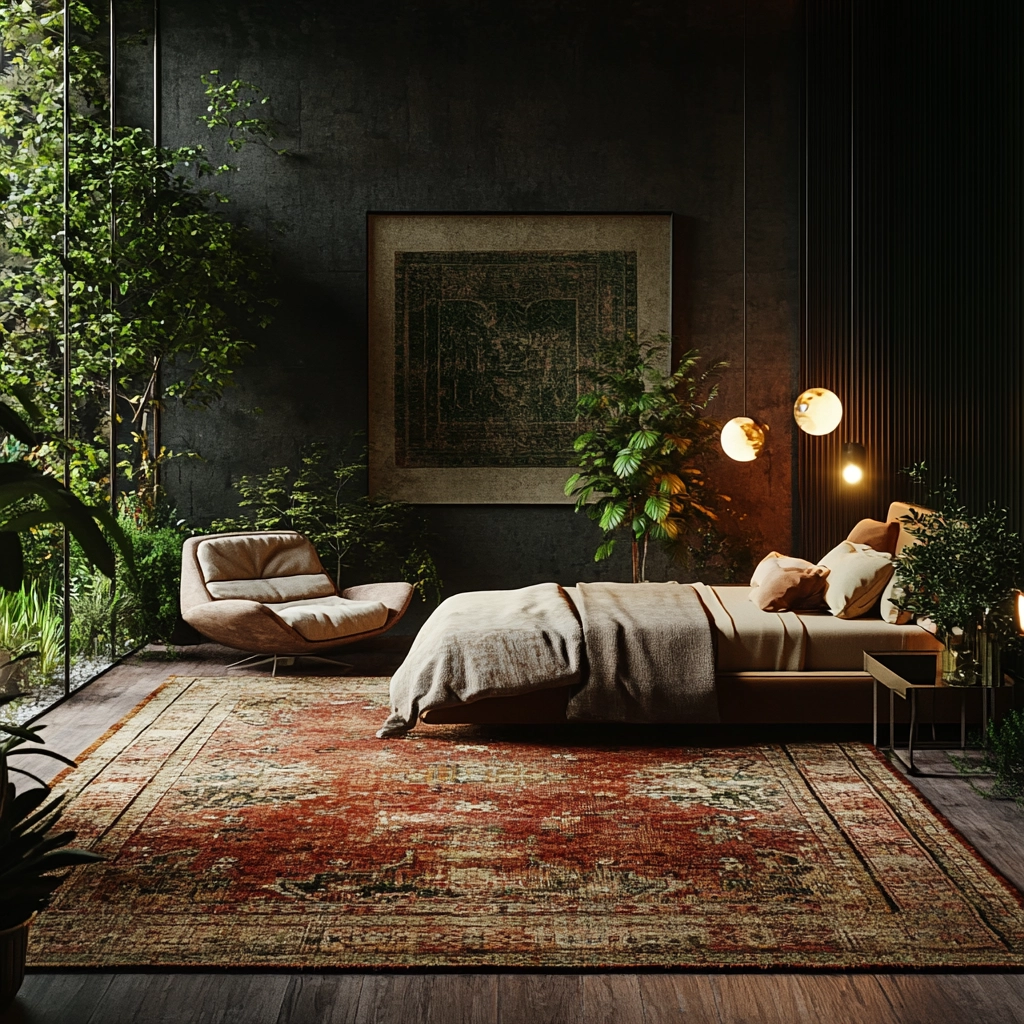 vintage rug bedroom 51