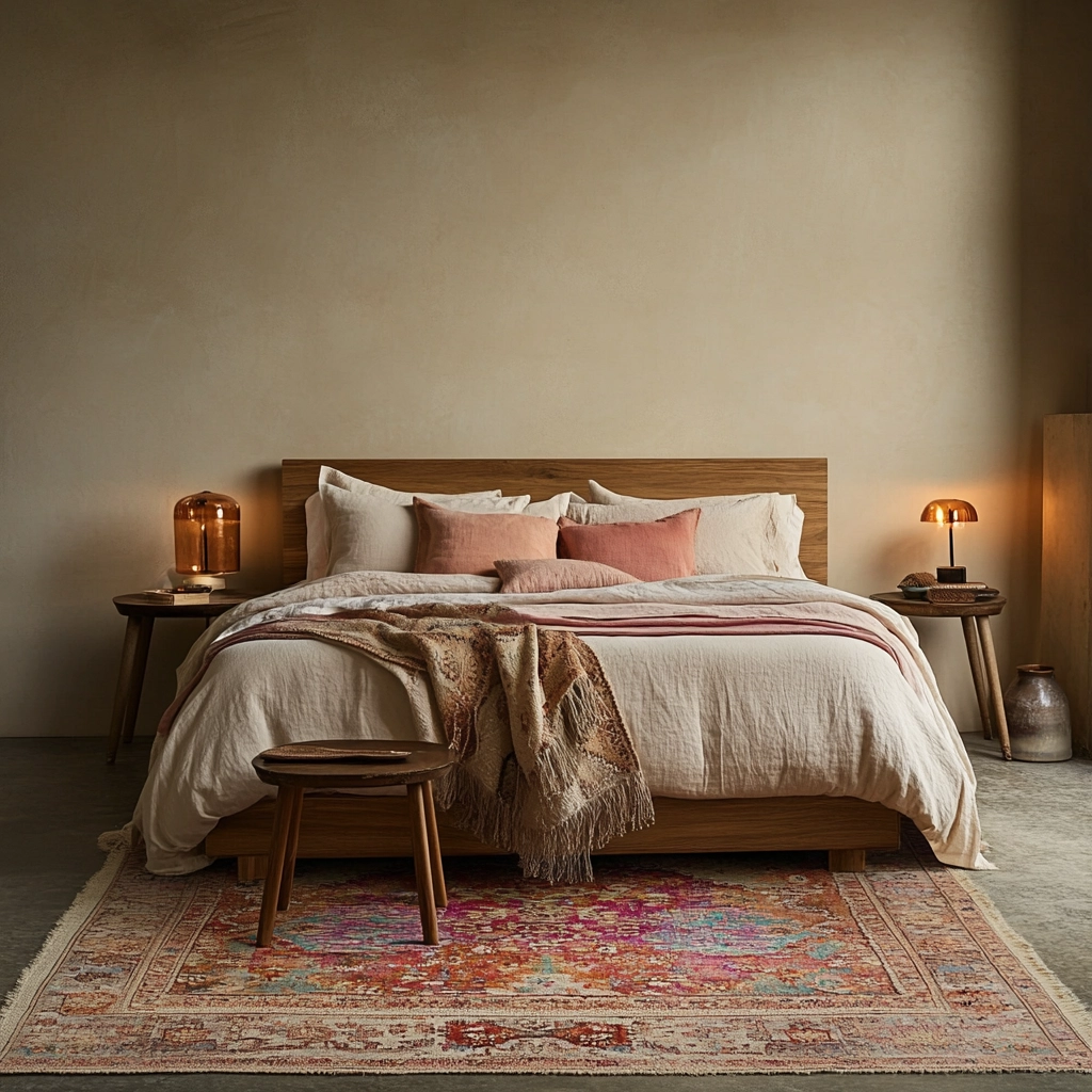vintage rug bedroom 8