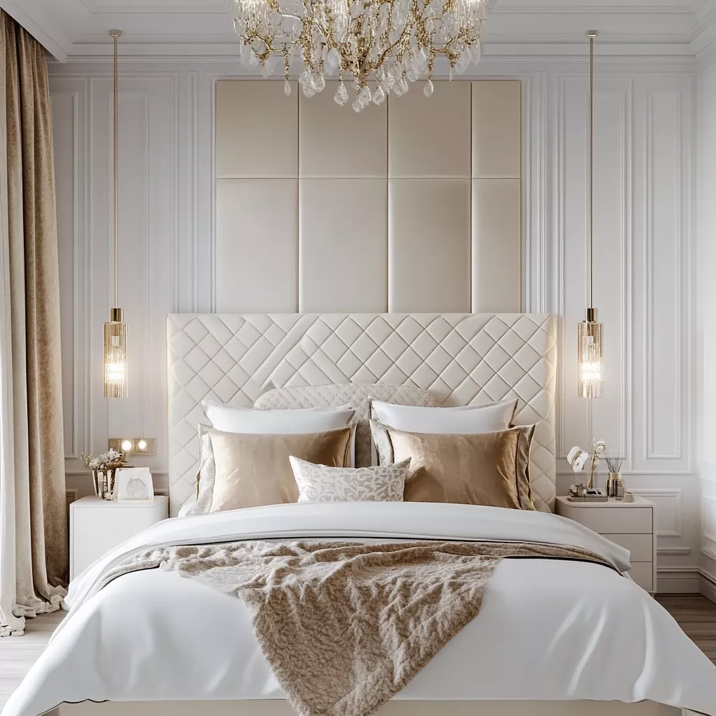 white and beige bedroom 17