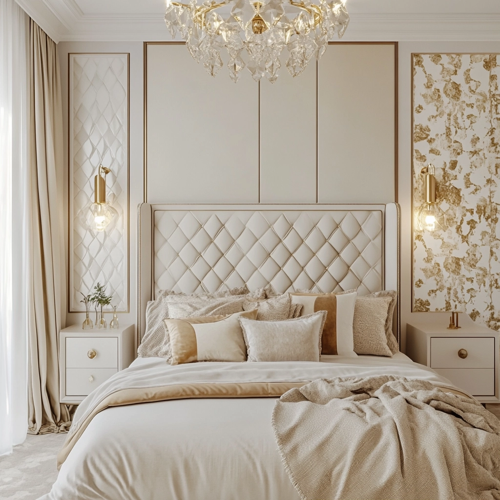 white and beige bedroom 19