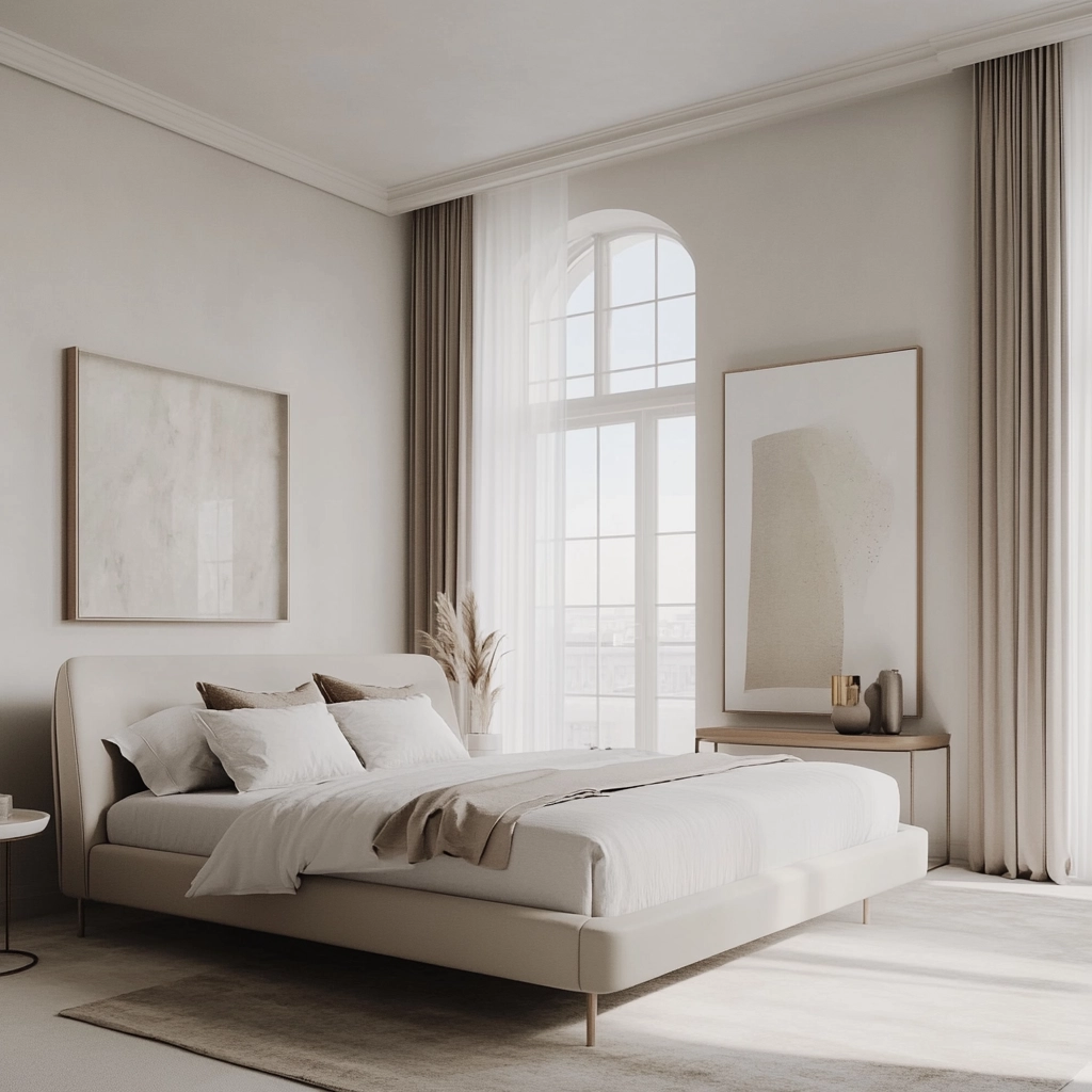 white and beige bedroom 21
