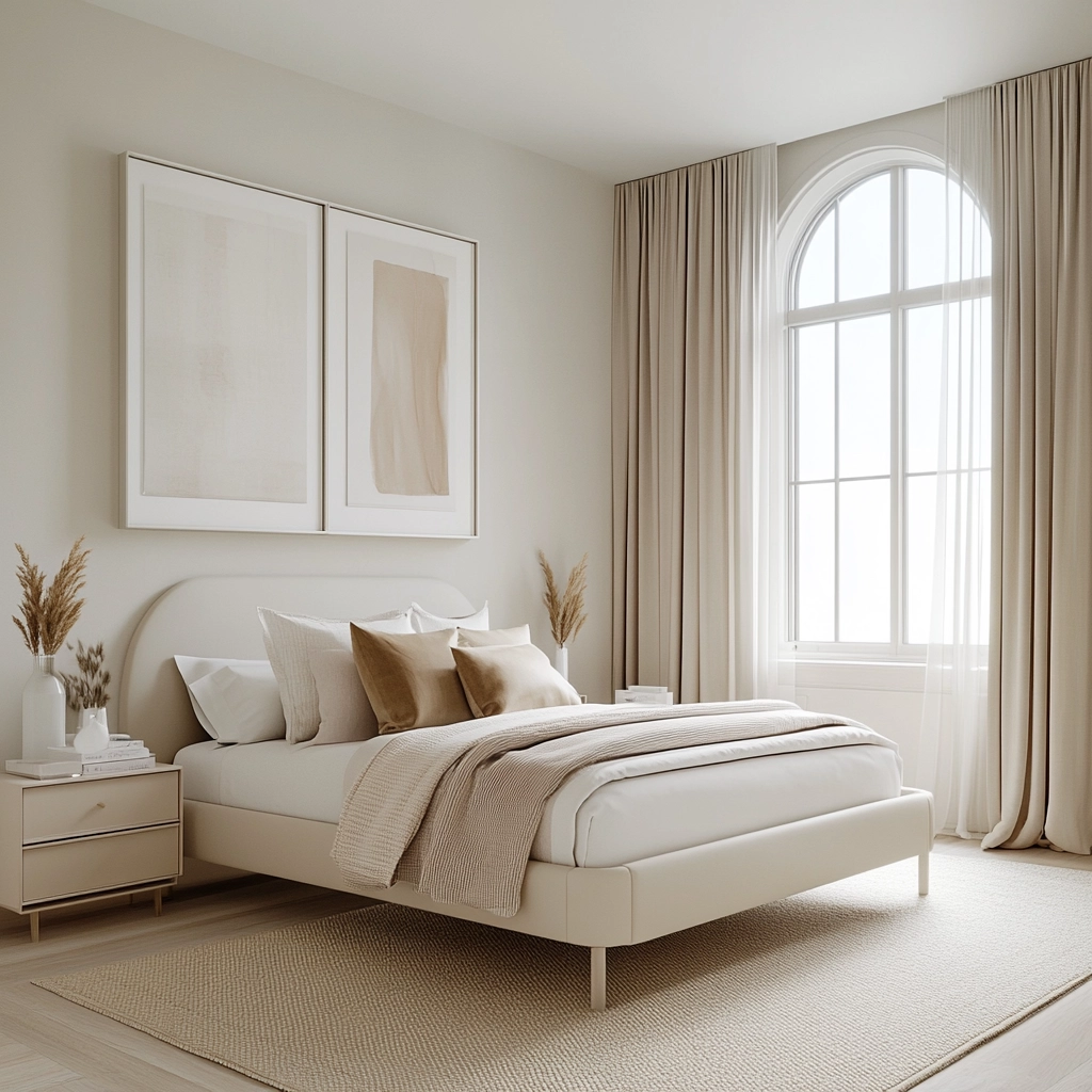white and beige bedroom 22