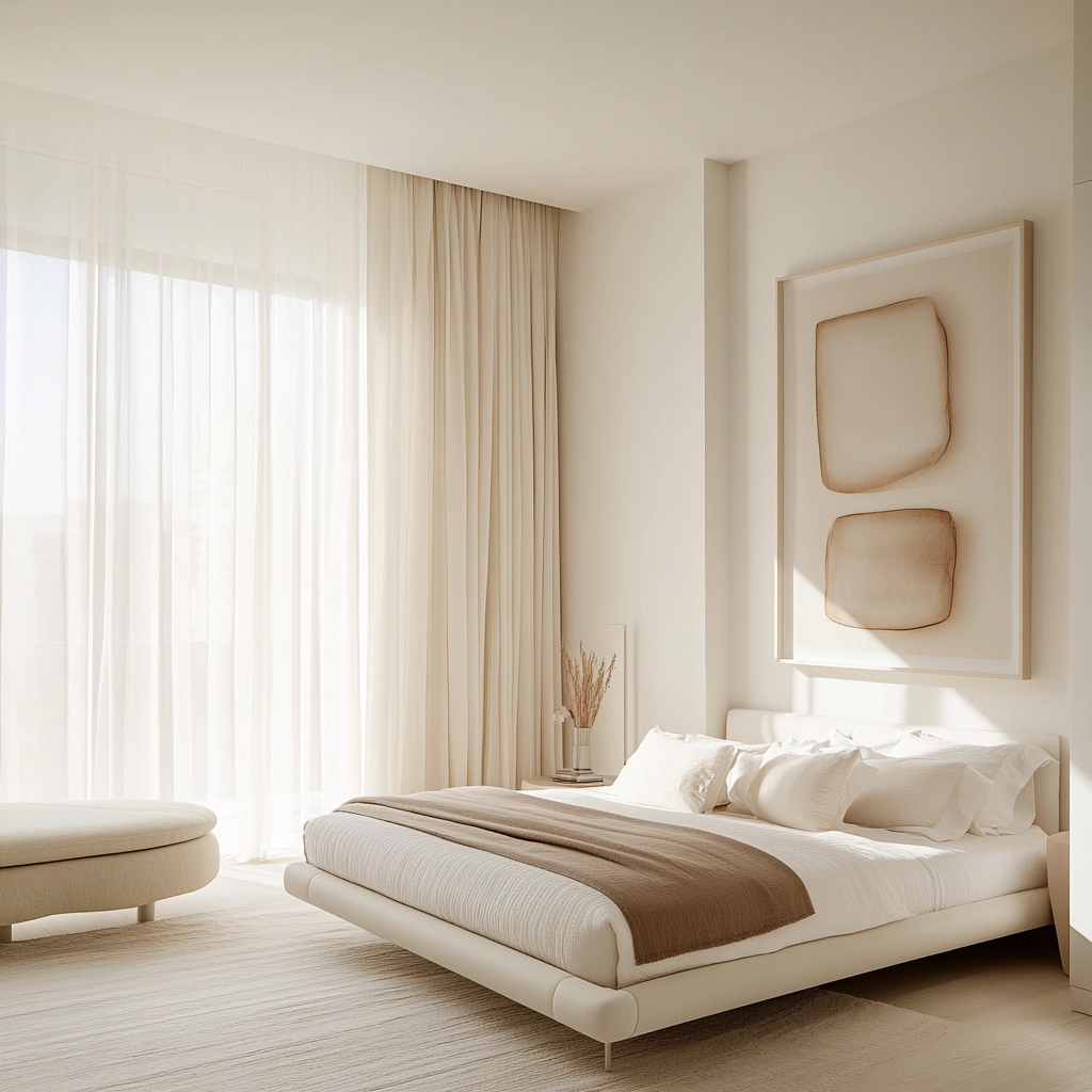 white and beige bedroom 24