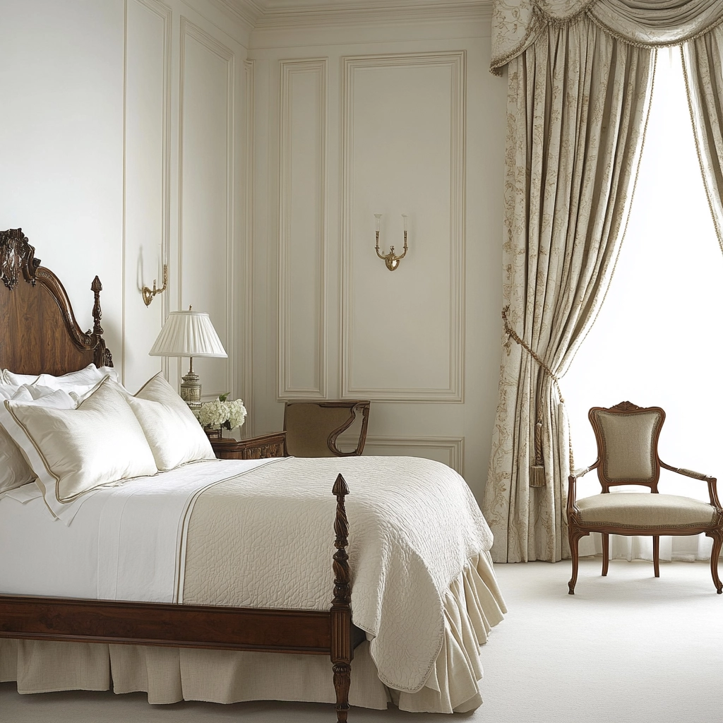 white and beige bedroom 32