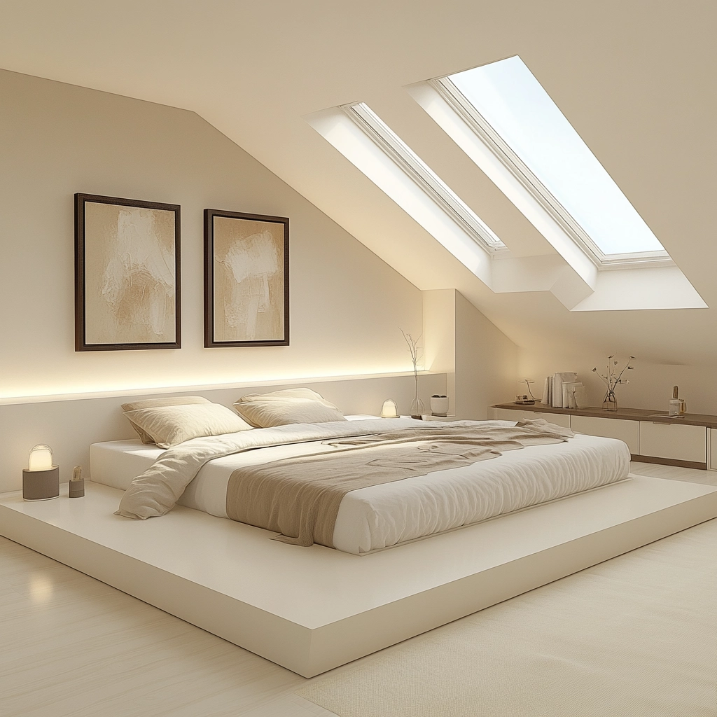 white and beige bedroom 33