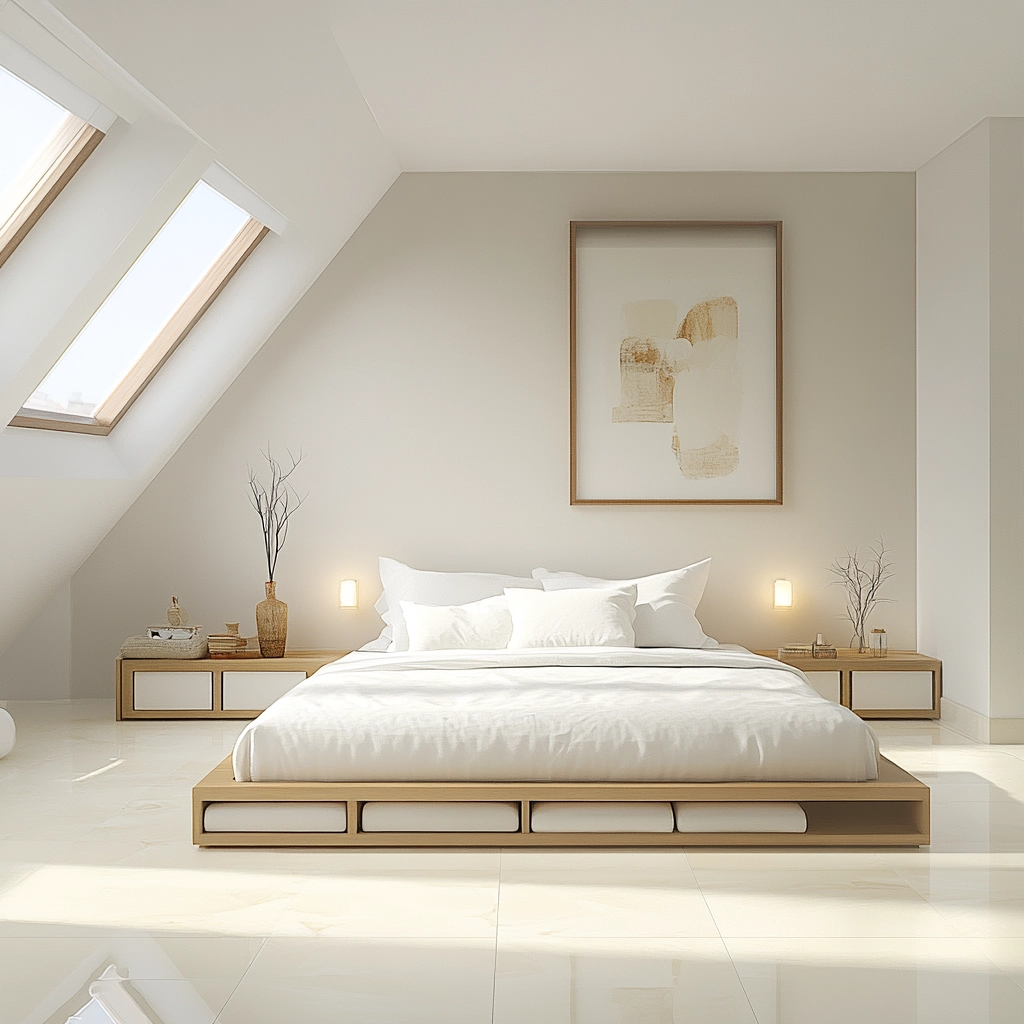 white and beige bedroom 35