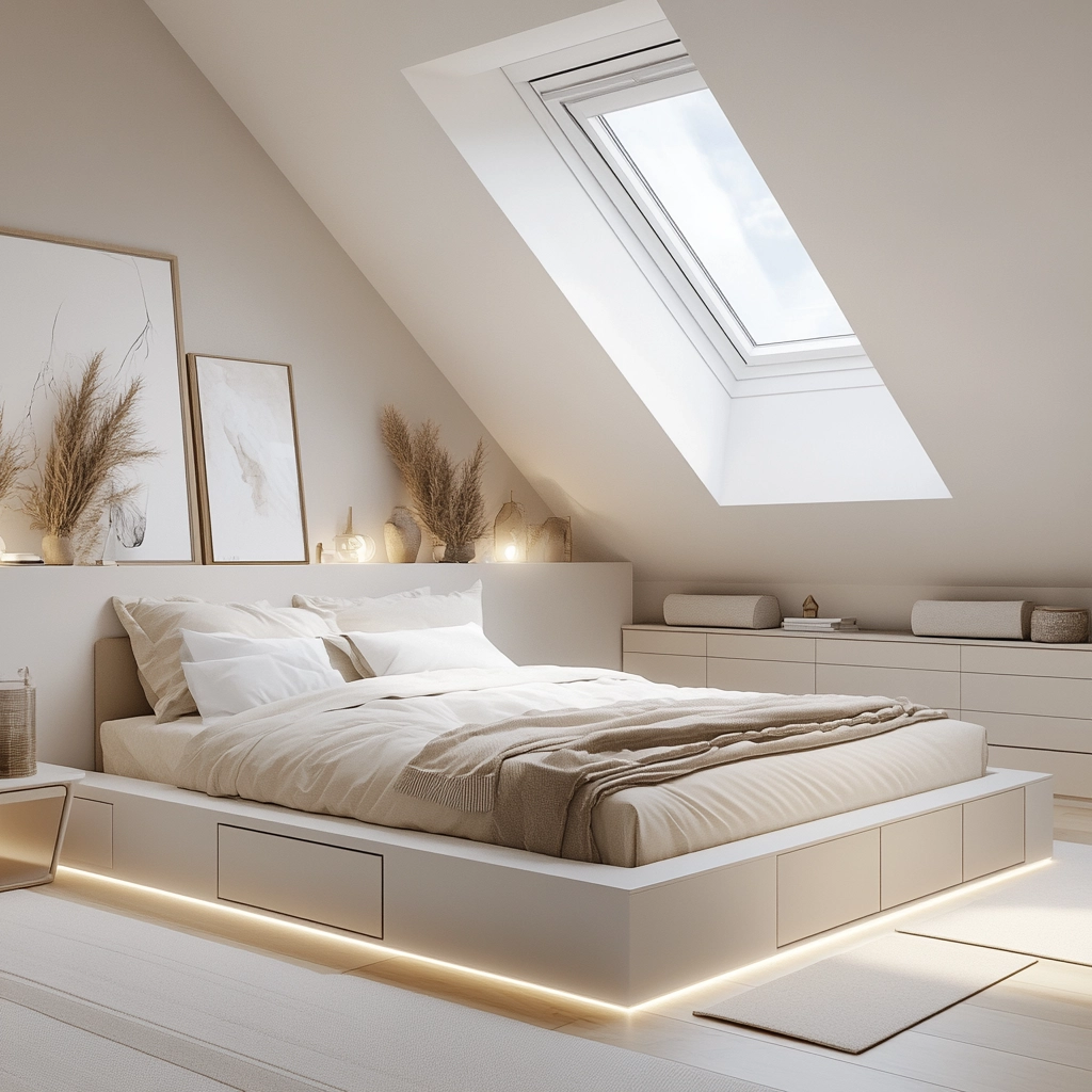 white and beige bedroom 36