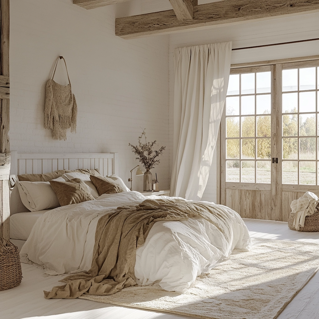 white and beige bedroom 39