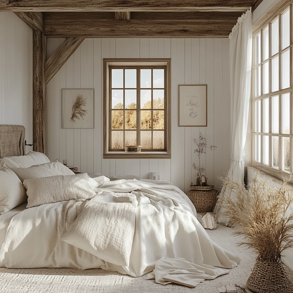 white and beige bedroom 40