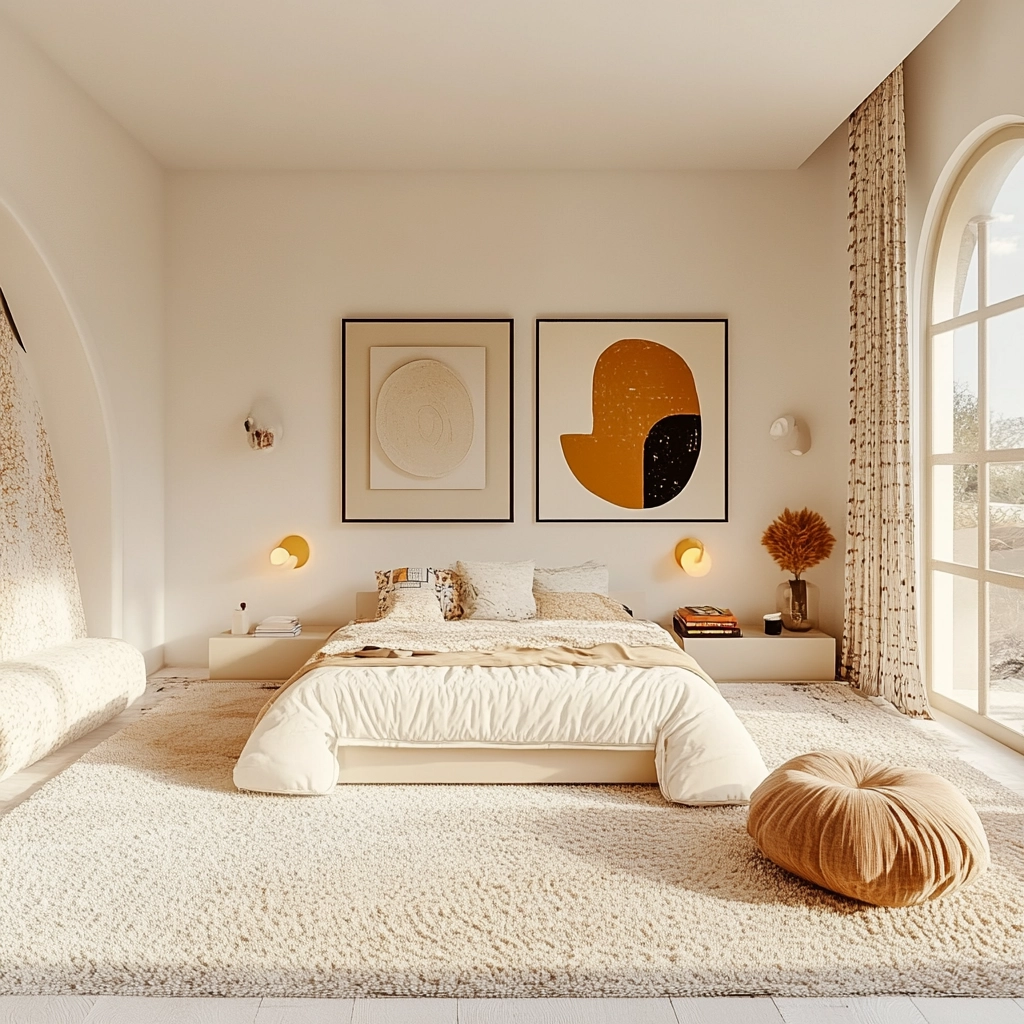 white and beige bedroom 42