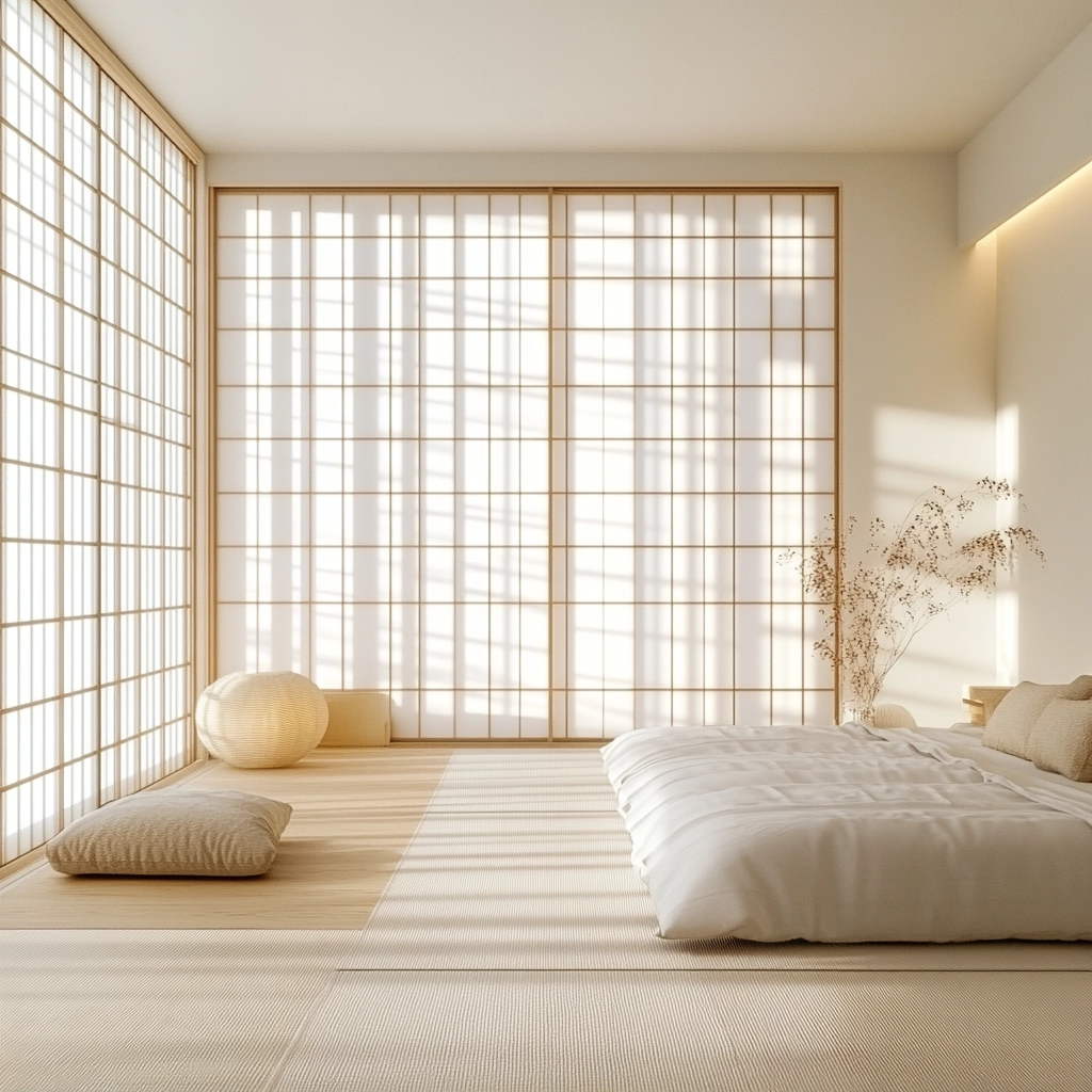 white and beige bedroom 45