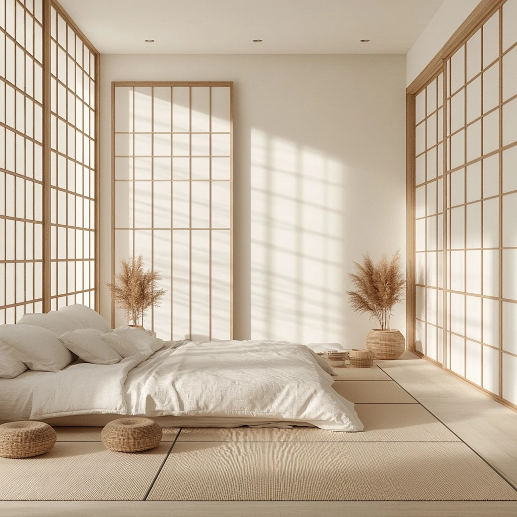 white and beige bedroom 46