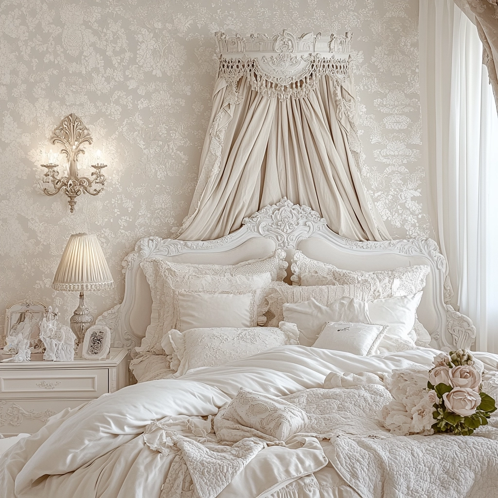 white and beige bedroom 49