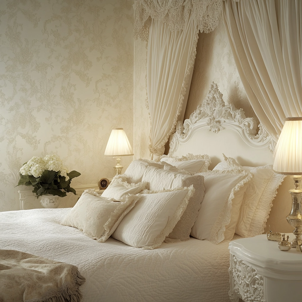 white and beige bedroom 52