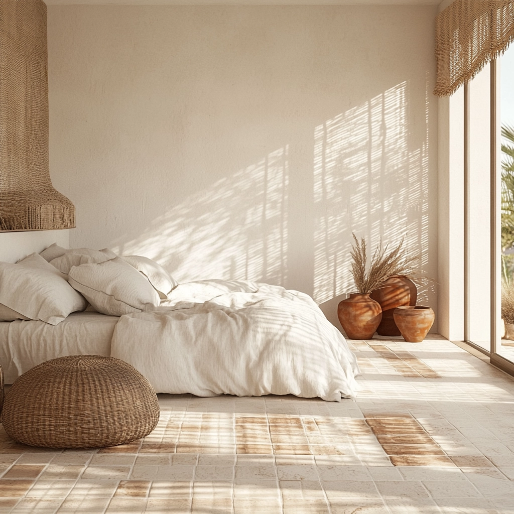 white and beige bedroom 56