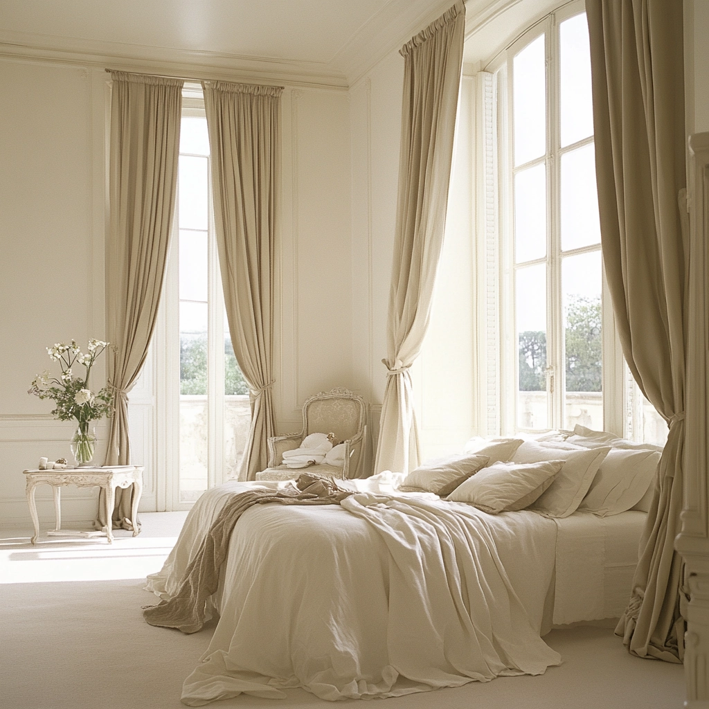 white and beige bedroom 58