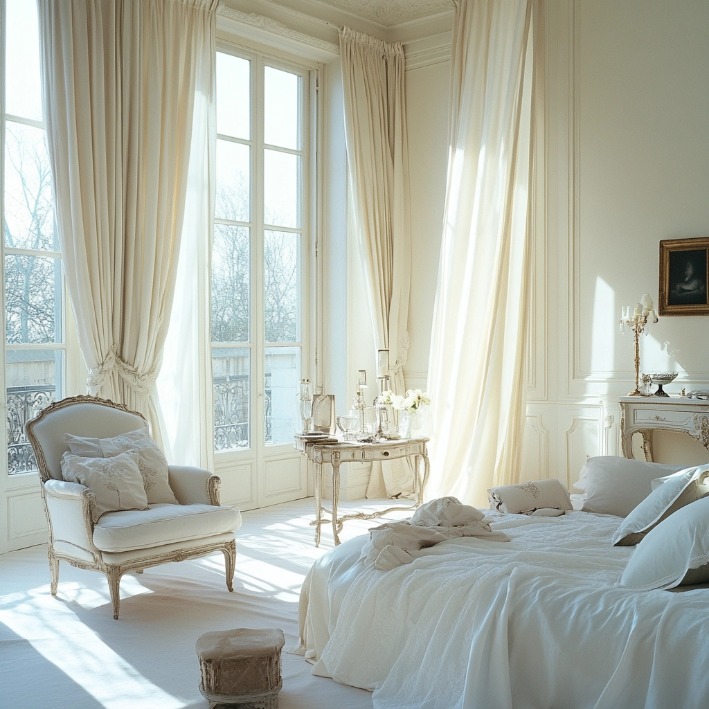 white and beige bedroom 60