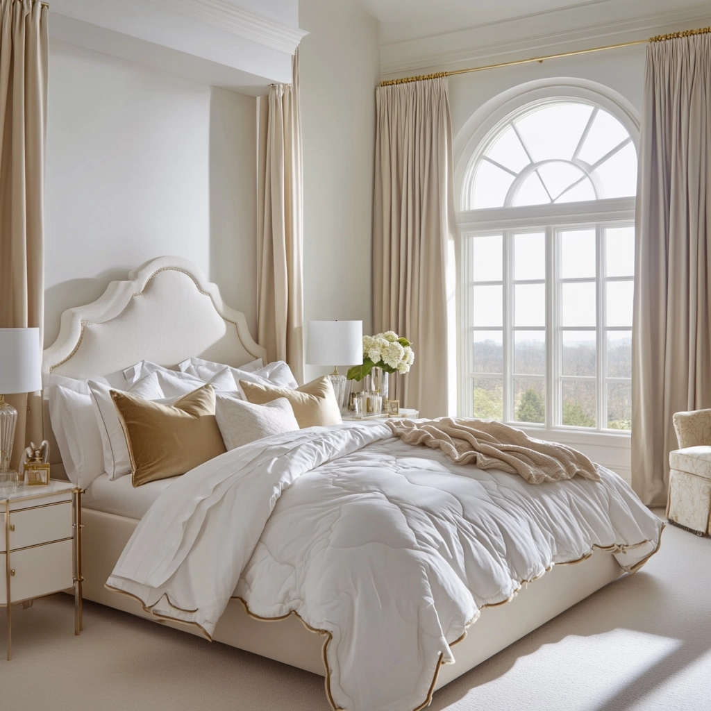 white and beige bedroom 65